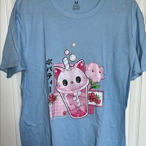 Women’s Blue Shirt with Cat Boba - size M